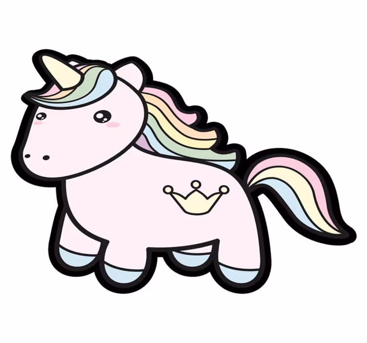 Tapis vinyle Licorne de dessin animé anime - TenStickers