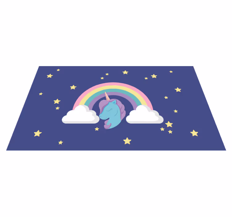 Tapis vinyle animal Licorne arc en ciel anime - TenStickers