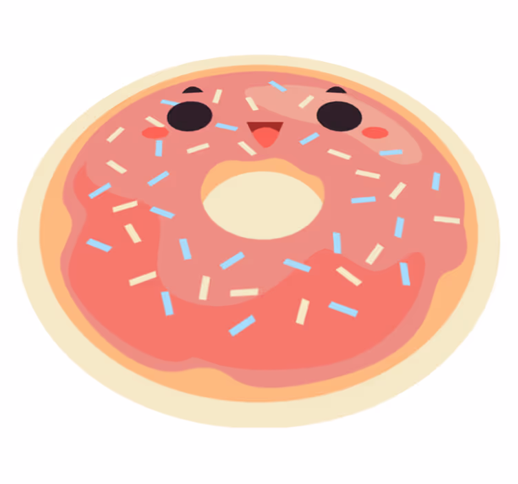 Tapis vinyle pour enfants Beignet visage heureux - TenStickers