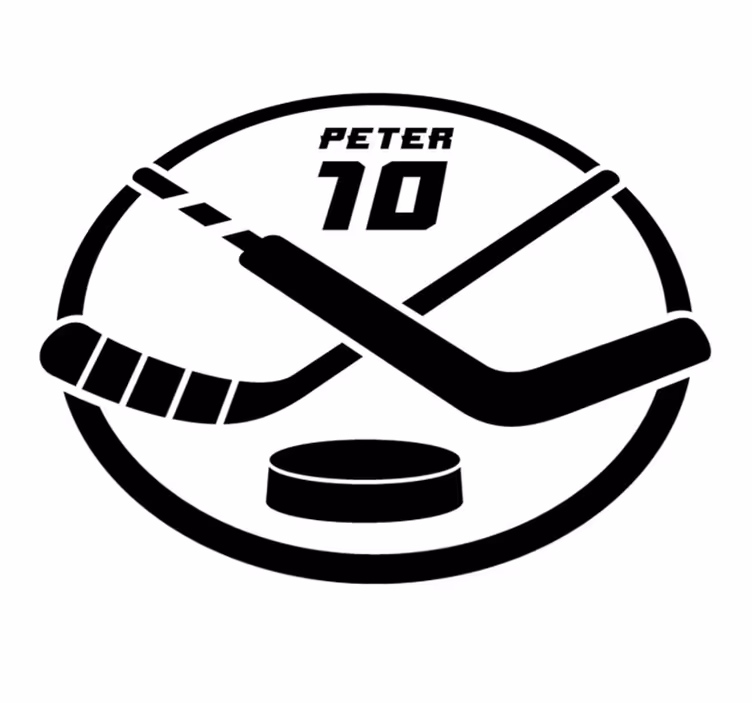 Tapis vinyle avec nom Texte personnalisé de hockey sur glace - TenStickers