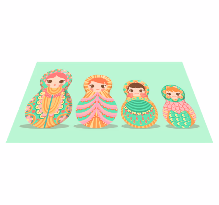 Tapis vinyle pour enfants Poupée russe à pois - TenStickers