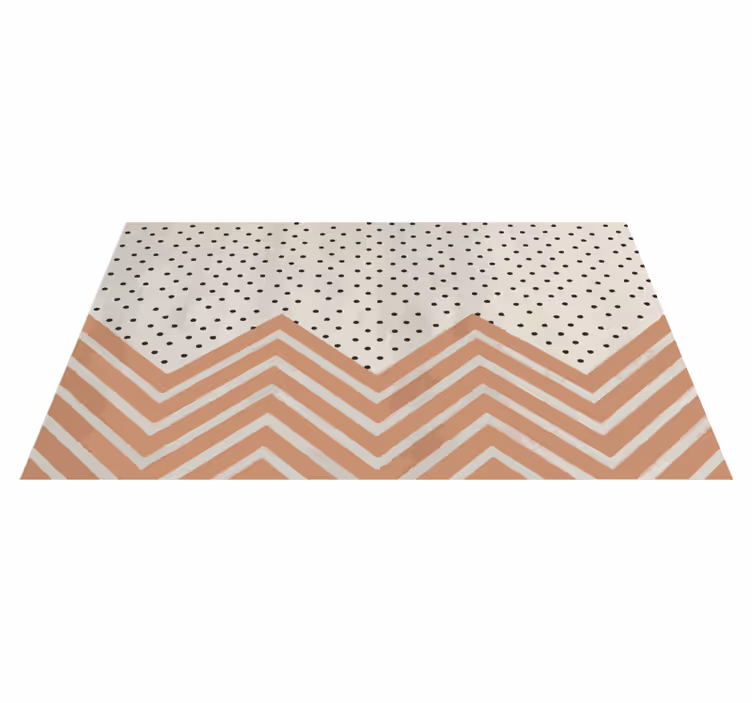 Tapis vinyle geometrique Pois et zigzags - TenStickers