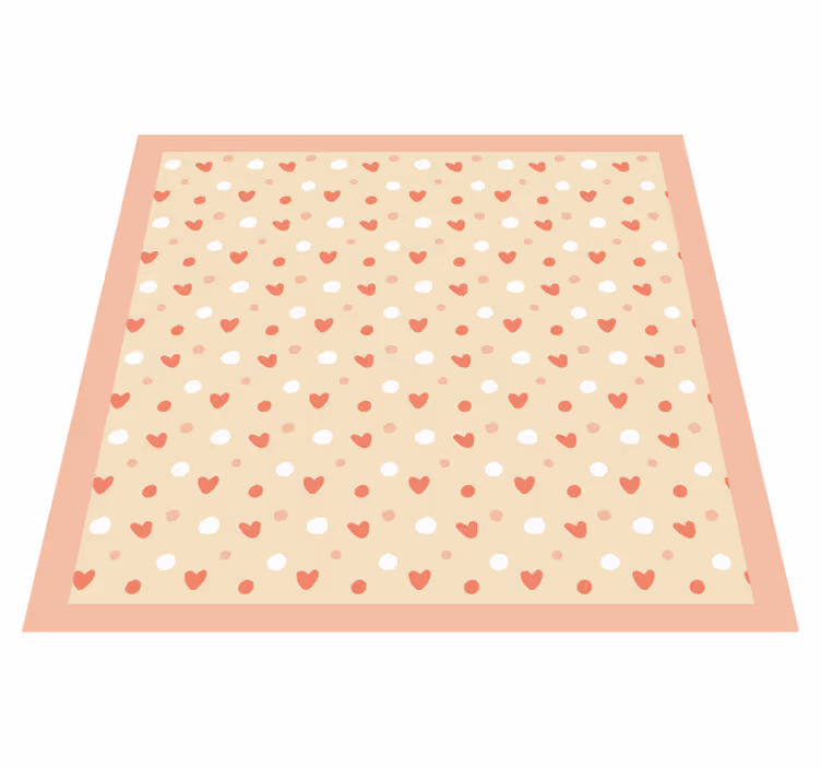 Tapis vinyle chambre bébé décor à motif de coeur - TenStickers