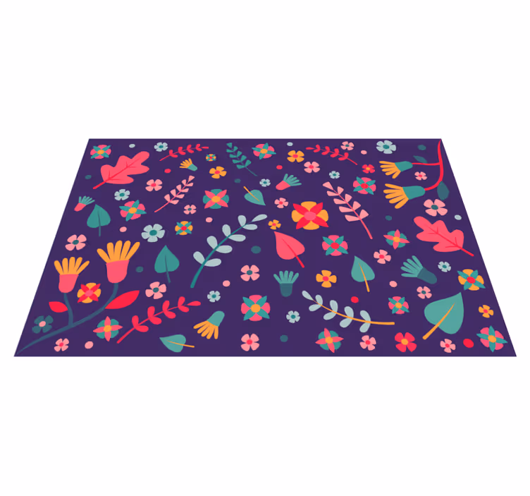 Tapis vinyle fleurs et plantes éclat de couleur florale - TenStickers
