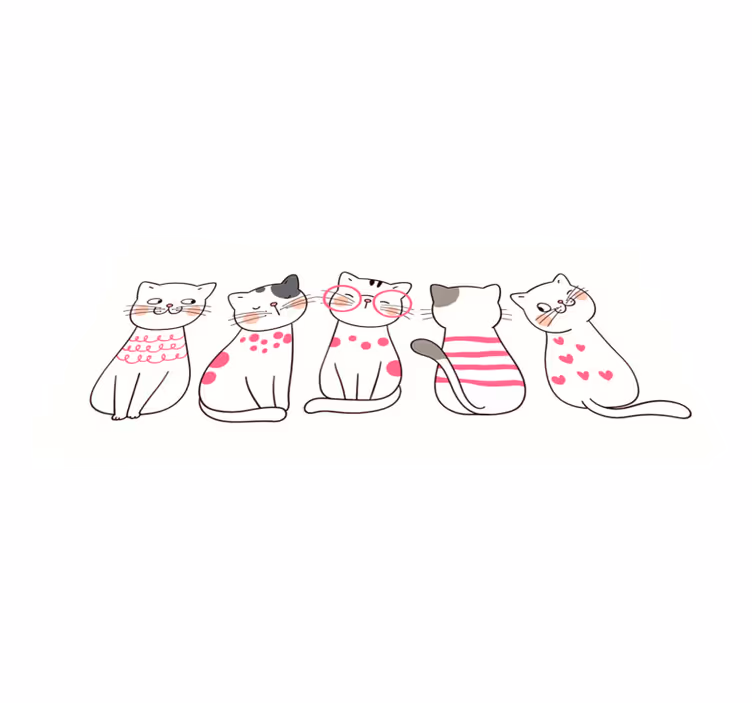 Tapis vinyle animal Chat à pois - TenStickers