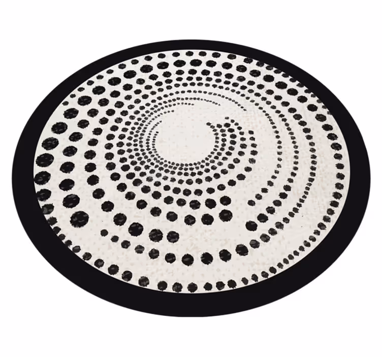 Tapis vinyle géométrique détail des cercles concentriques - TenStickers