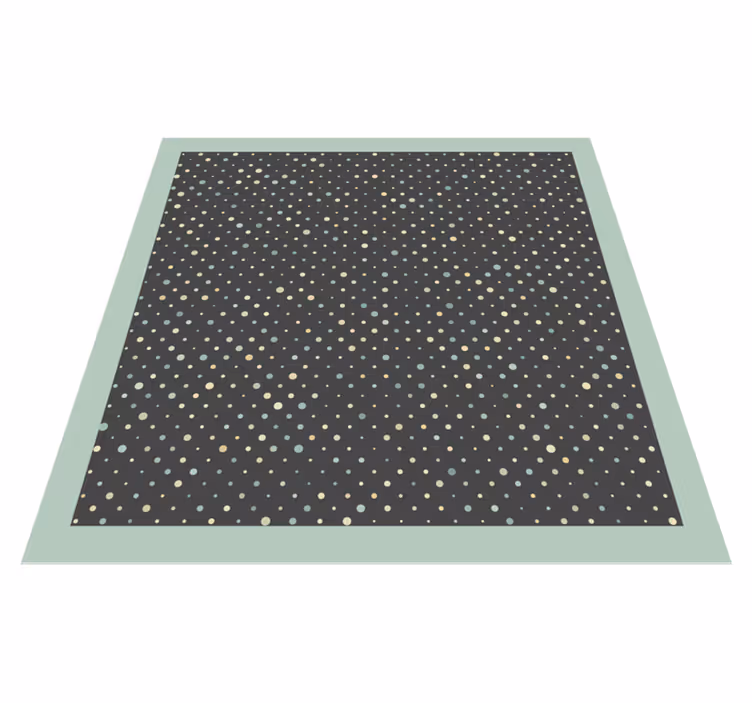Tapis vinyle geometrique Pois gris et bleu - TenStickers