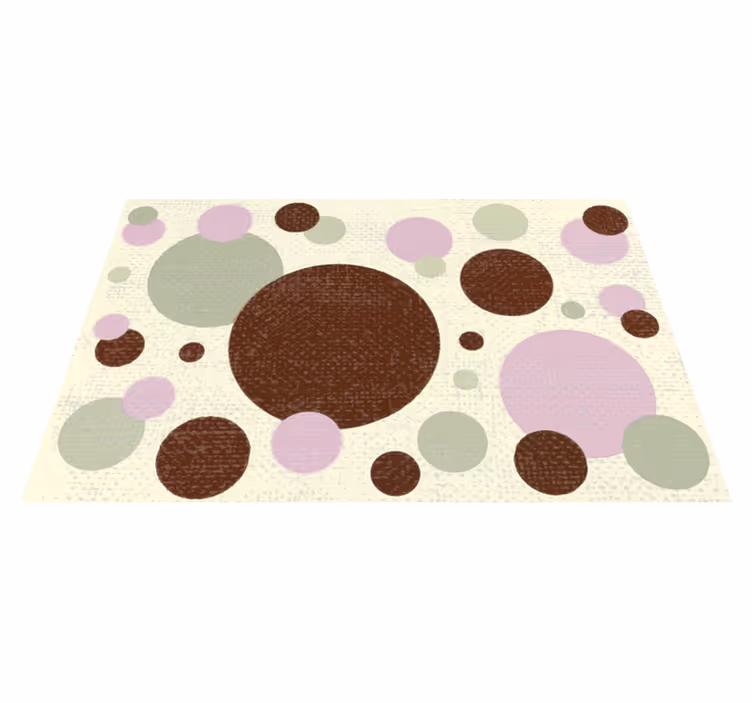 Tapis vinyle géométrique motif à pois circulaires - TenStickers