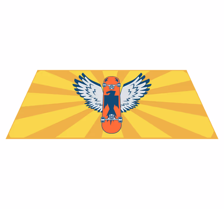 tapis vinyle chambre Planche à roulettes orange - TenStickers