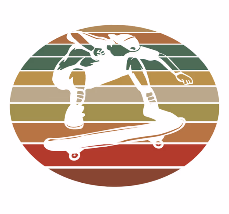 Tapis vinyle chambre Skateboard sautant - TenStickers