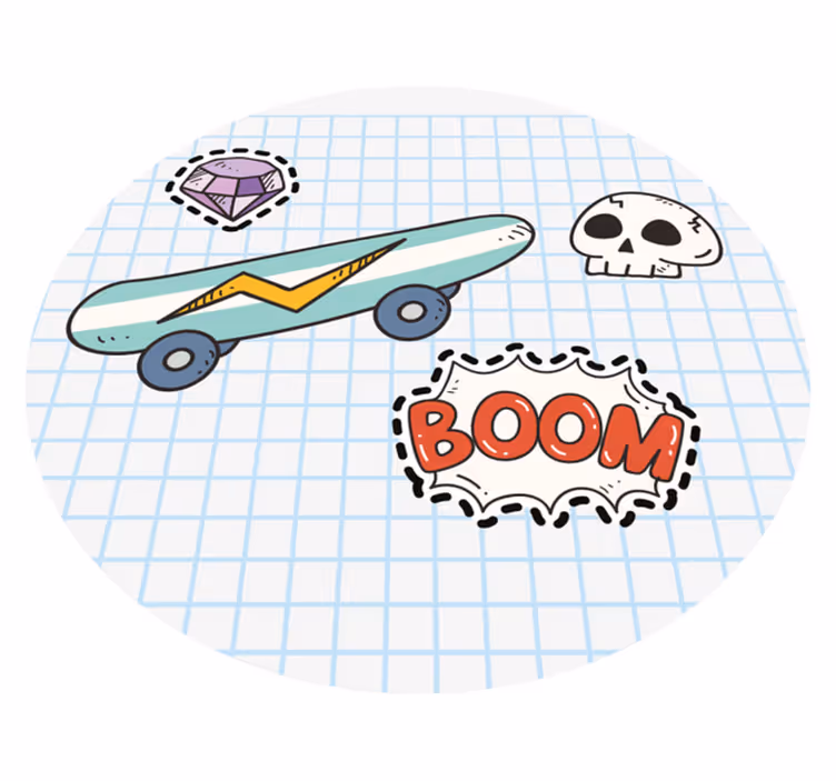 Tapis vinyle chambre Planche à roulettes   - TenStickers
