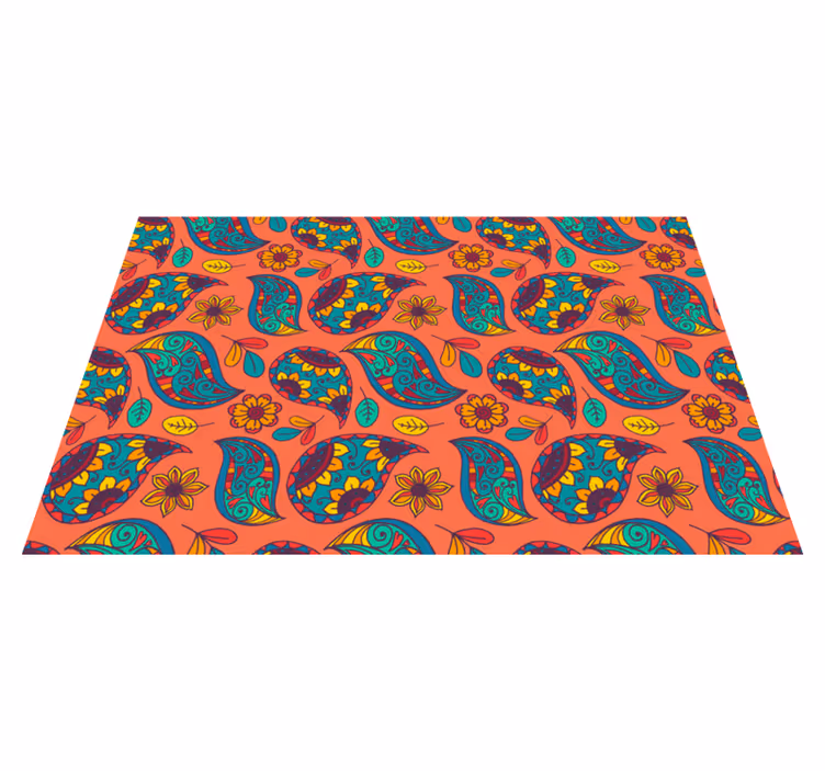 Tapis vinyle motif Paisley coloré - TenStickers