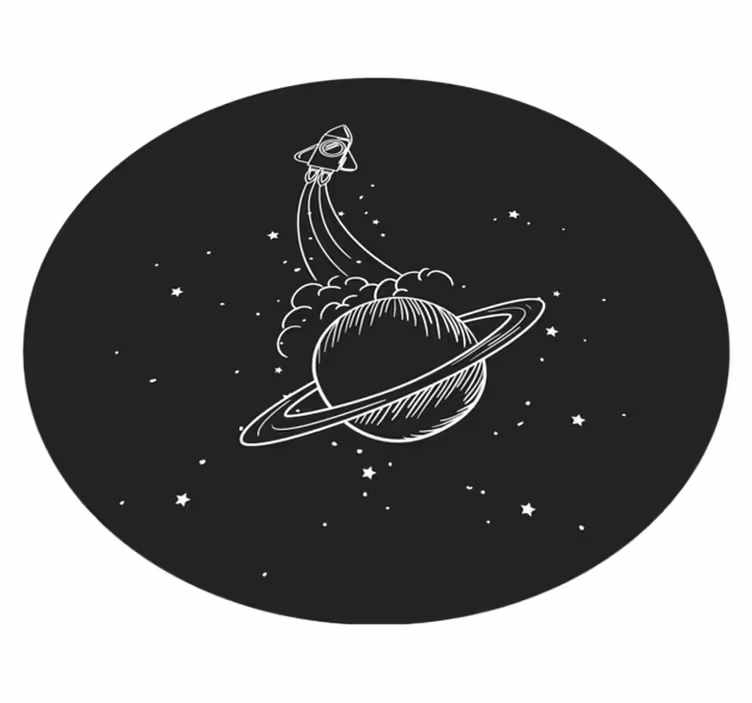 Tapis vinyle étoile fusée en orbite - TenStickers