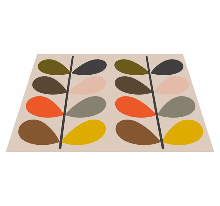 Tapis vinyle moderne feuilles - TenStickers