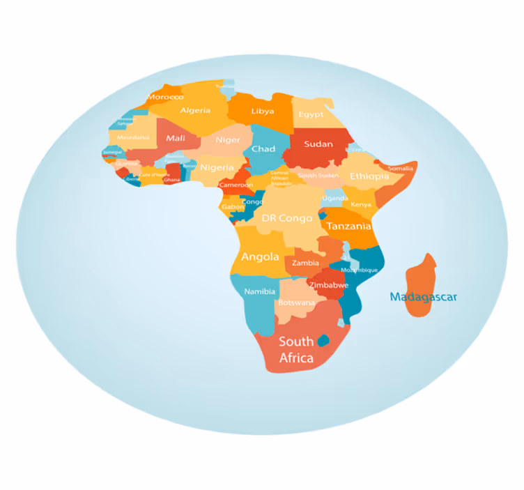Tapis vinyle carte du monde Carte de l'afrique - TenStickers