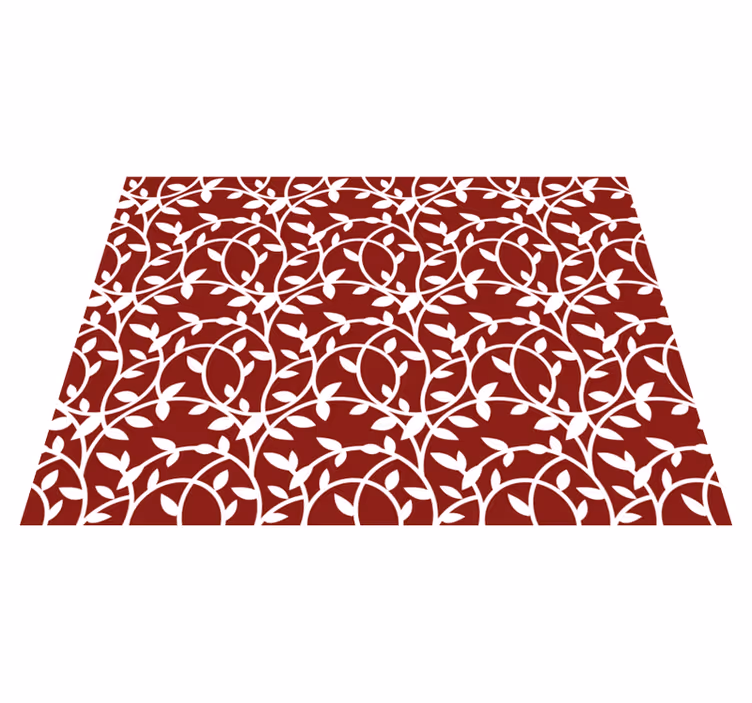 tapis vinyle salon Feuille rouge et blanche - TenStickers