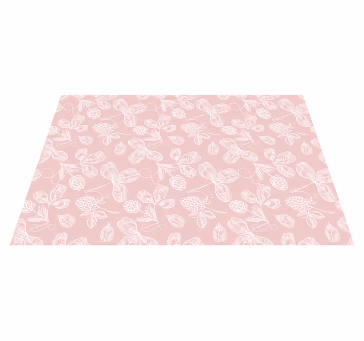 tapis vinyle salon Feuilles roses - TenStickers
