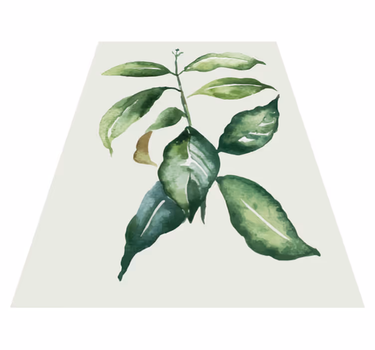 tapis vinyle salon Feuille de palmier citron vert - TenStickers