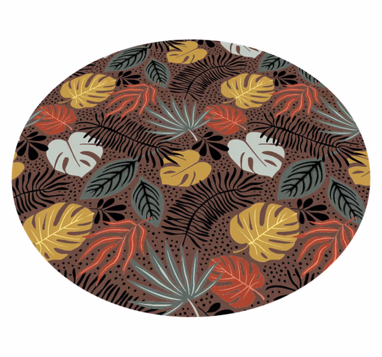 tapis vinyle salon Collage de feuilles - TenStickers