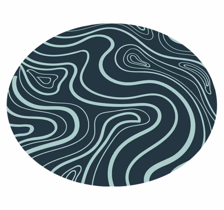 Tapis vinyle salon Tourbillon vert foncé - TenStickers