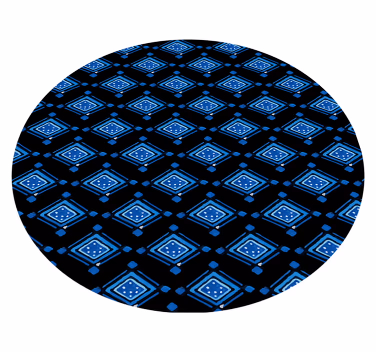 tapis vinyle salon Nordique noir et bleu - TenStickers
