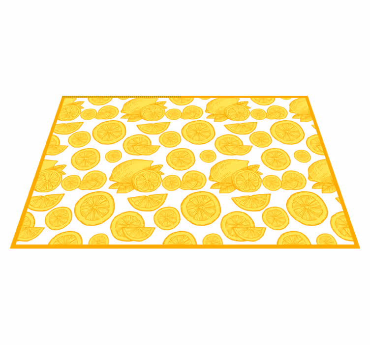 tapis vinyle cuisine Croquis orange et citron - TenStickers