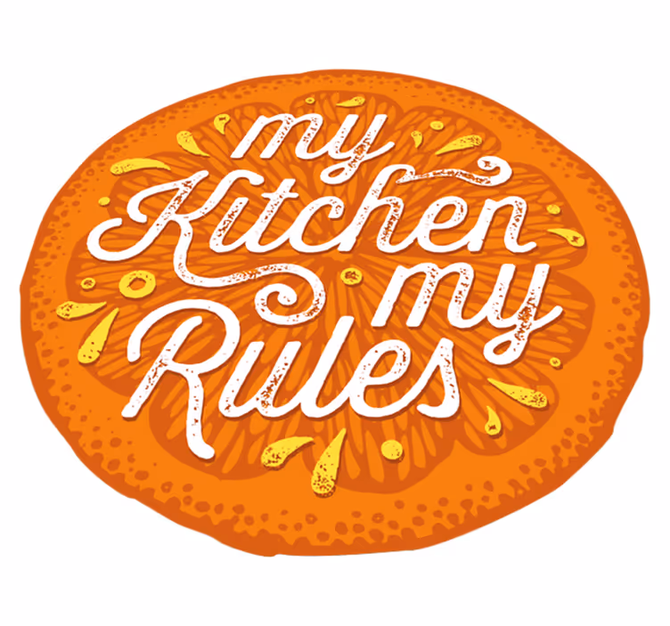Tapis vinyle citation Ma cuisine mes règles - TenStickers