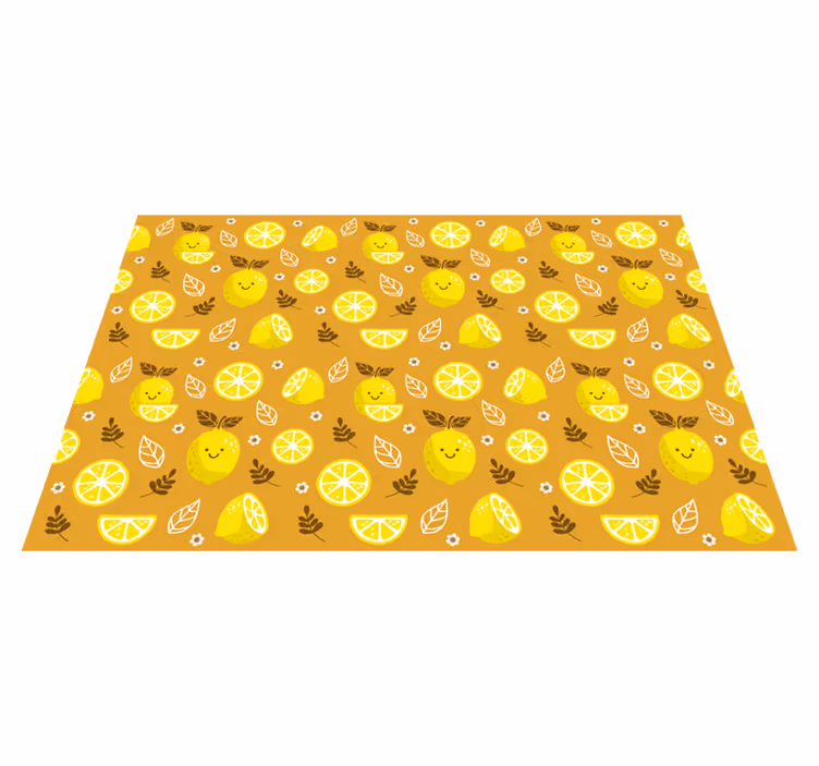 Tapis vinyle nature motif citron joyeux - TenStickers