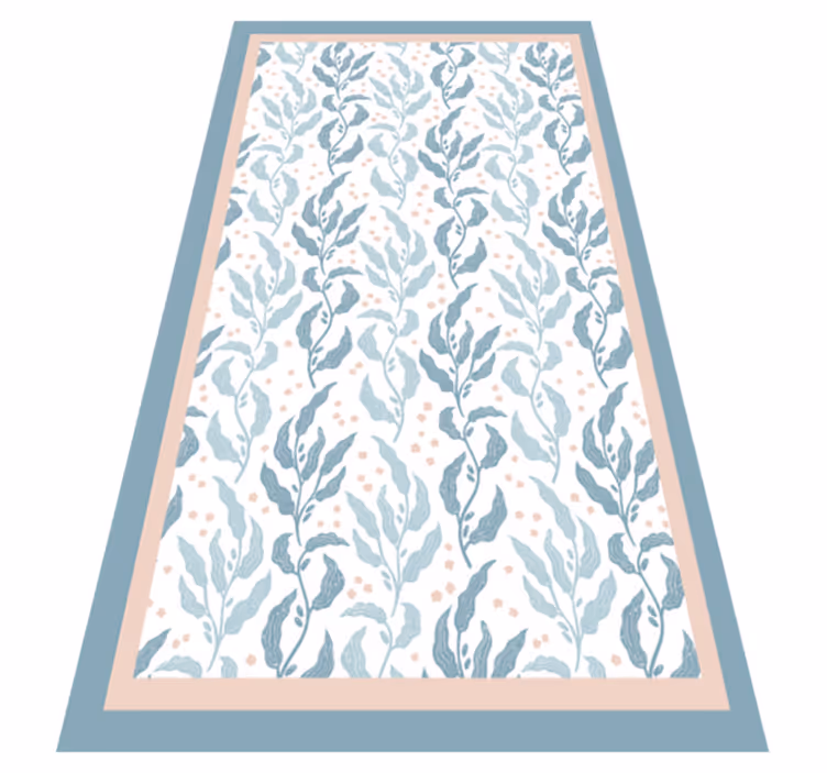 Tapis vinyle fleurs et plantes motif de feuille subtil - TenStickers