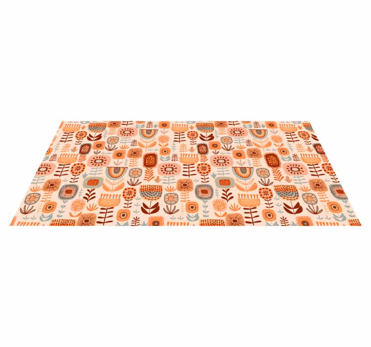 Tapis vinyle fleurs et plantes motifs floraux naturels - TenStickers