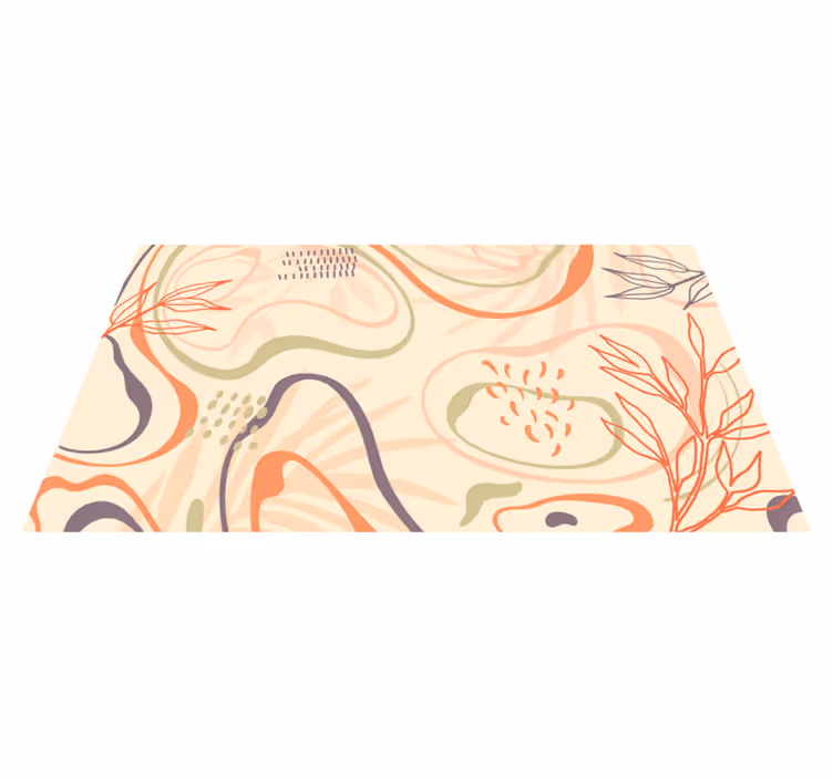 Tapis vinyle chambre Feuilles de style nordique - TenStickers