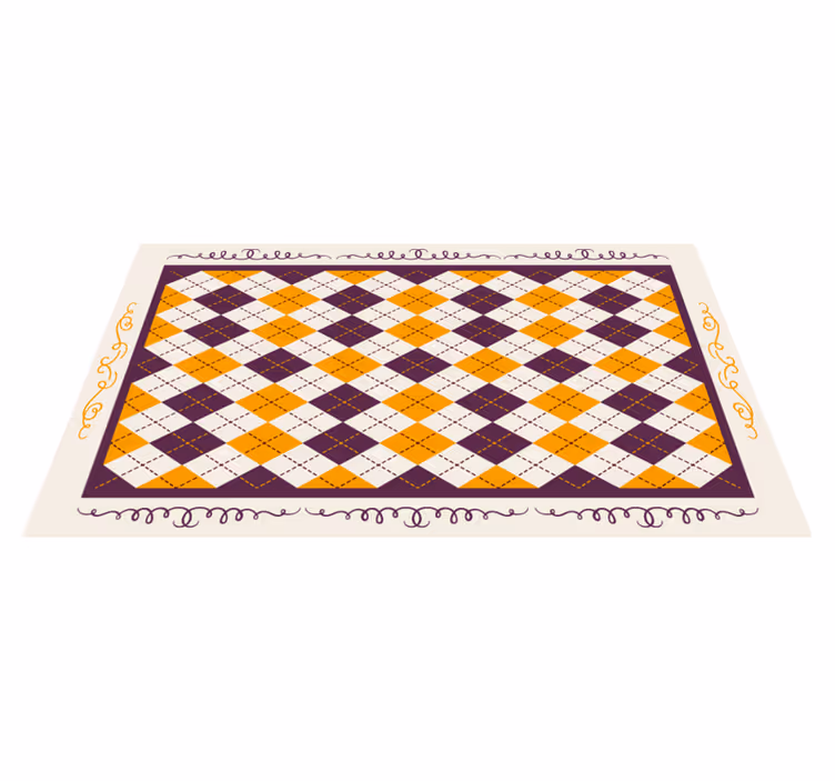 Tapis vinyle carreaux de ciment motif géométrique à chevrons - TenStickers