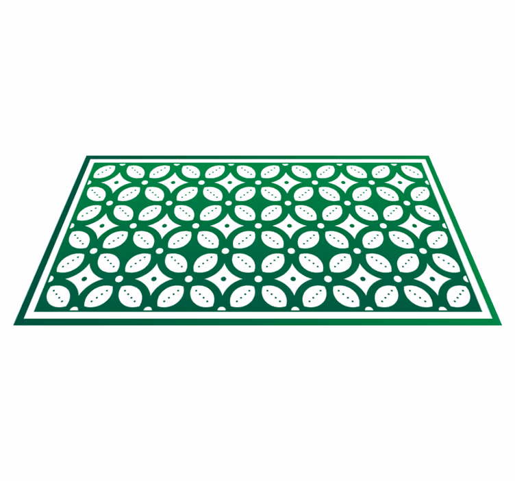Tapis vinyle cuisine motif de feuille géométrique - TenStickers