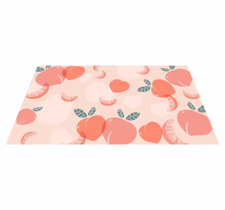 tapis vinyle cuisine Tapis de cuisine en vinylee orange pêches - TenStickers