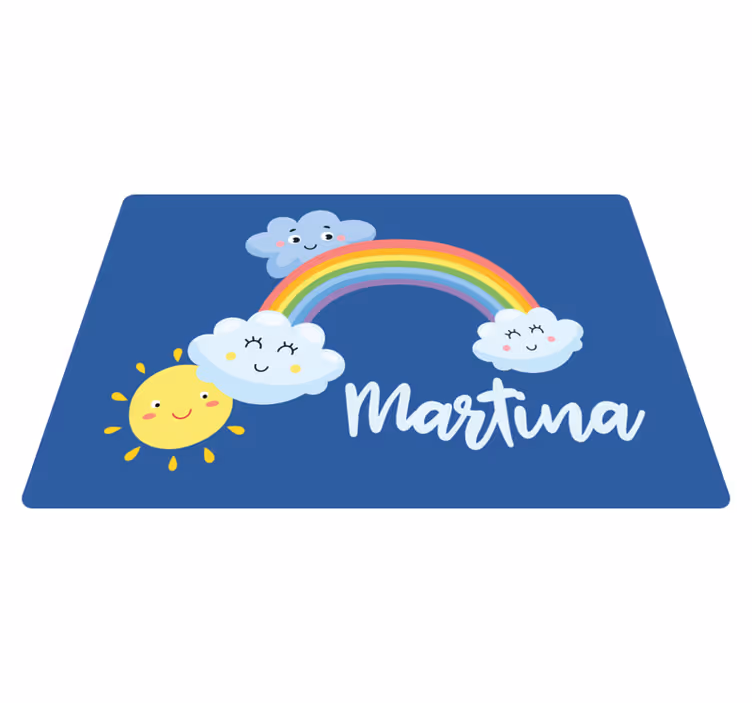 Tapis vinyle autres tapis nuages personnalisés arc-en-ciel - TenStickers