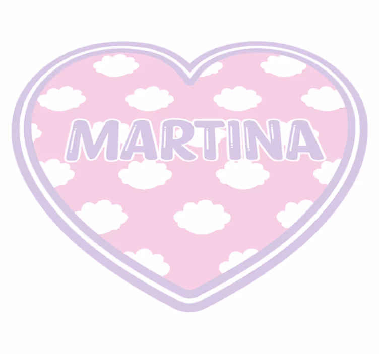 Tapis vinyle personnalisé en forme de coeur avec des nuages - TenStickers
