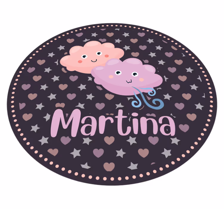 Tapis vinyle autres tapis nuages violets avec nom - TenStickers