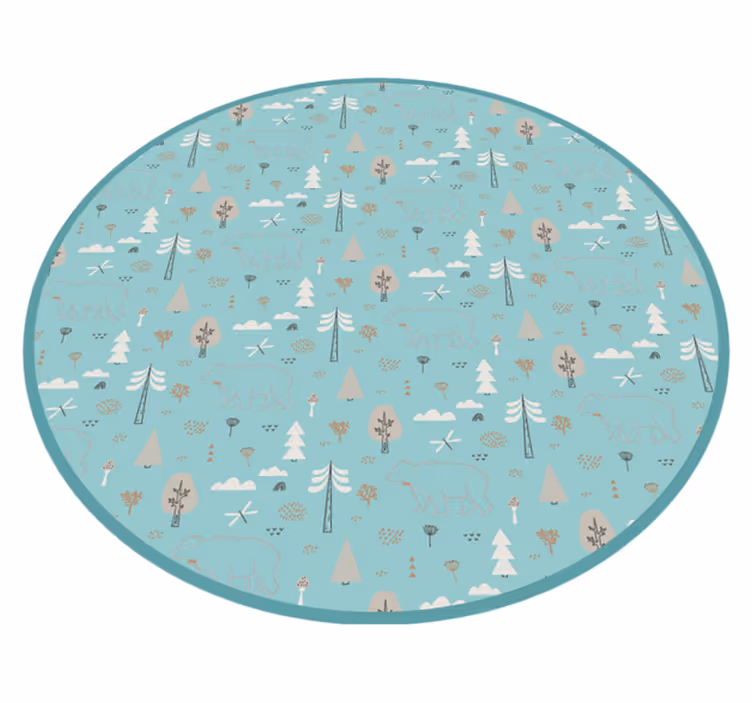 Tapis vinyle pour enfants vinylee géométrique de la forêt - TenStickers