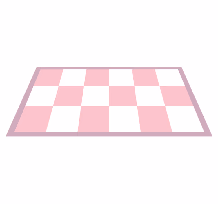 Tapis vinyle geometrique Carrés roses et blancs - TenStickers