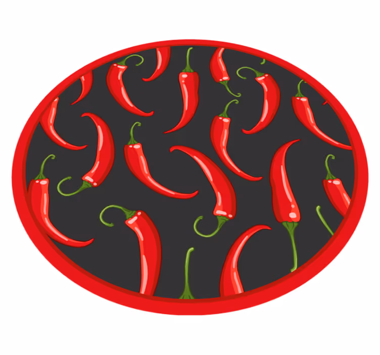 Tapis vinyle nordique piments rouges épicés - TenStickers