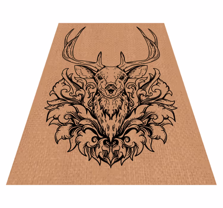 Tapis vinyle animal Cerf noir et marron - TenStickers