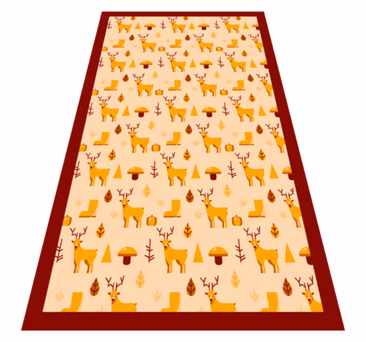 Tapis vinyle animal cerf et feuillage - TenStickers