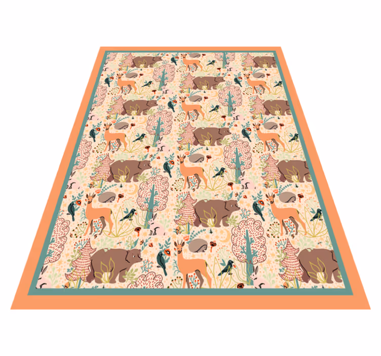 Tapis vinyle animal conception de créatures des bois - TenStickers