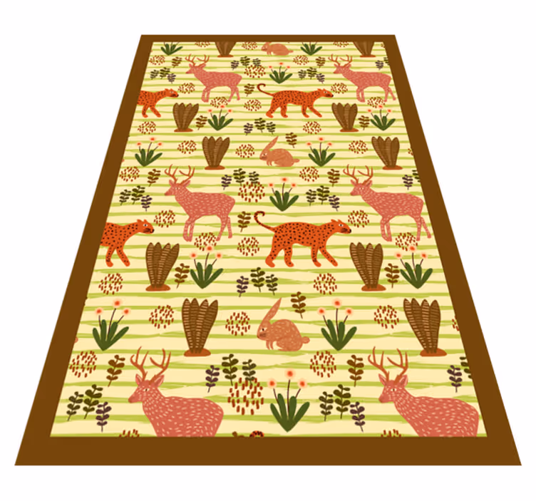 Tapis vinyle animal motif de safari animalier - TenStickers