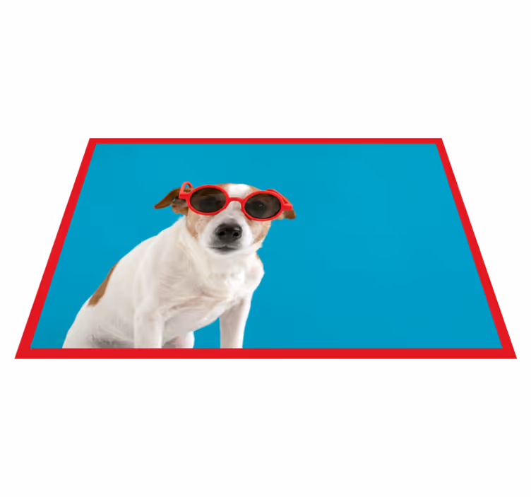 Tapis vinyle animal Lunettes de soleil chien - TenStickers