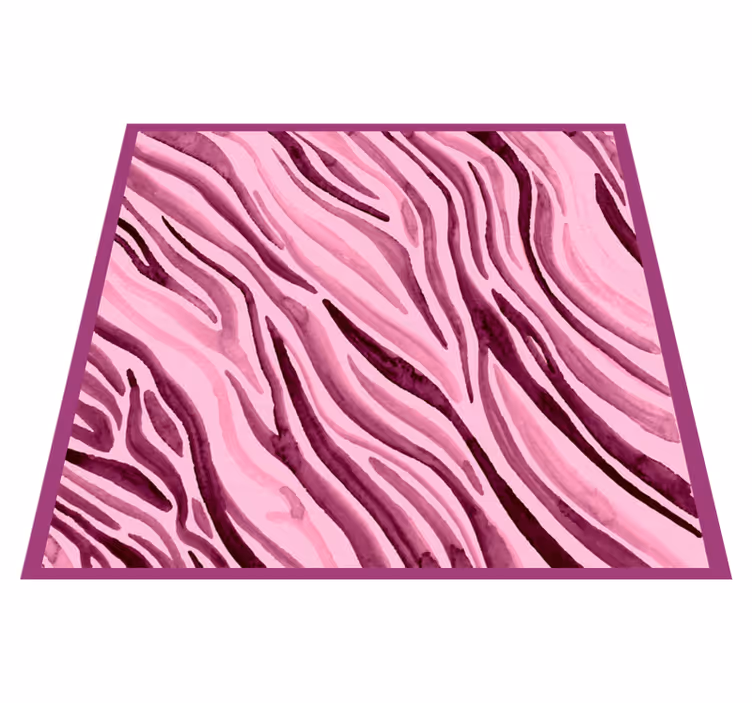 Tapis vinyle animal rayures zèbre roses - TenStickers