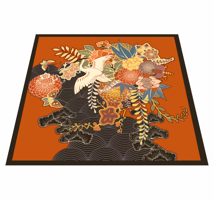 Tapis vinyle fleurs et plantes élément botanique élaboré - TenStickers