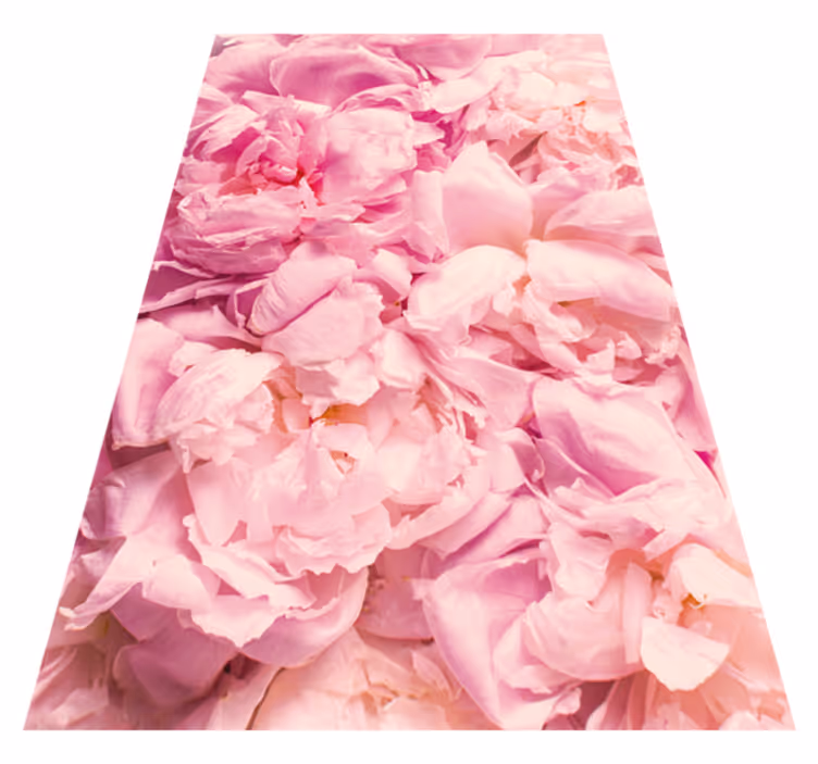 tapis vinyle salon Fleurs roses réalistes de pivoine - TenStickers