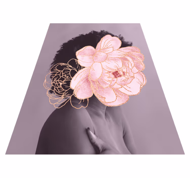 Tapis vinyle salon silhouette botanique gracieuse - TenStickers