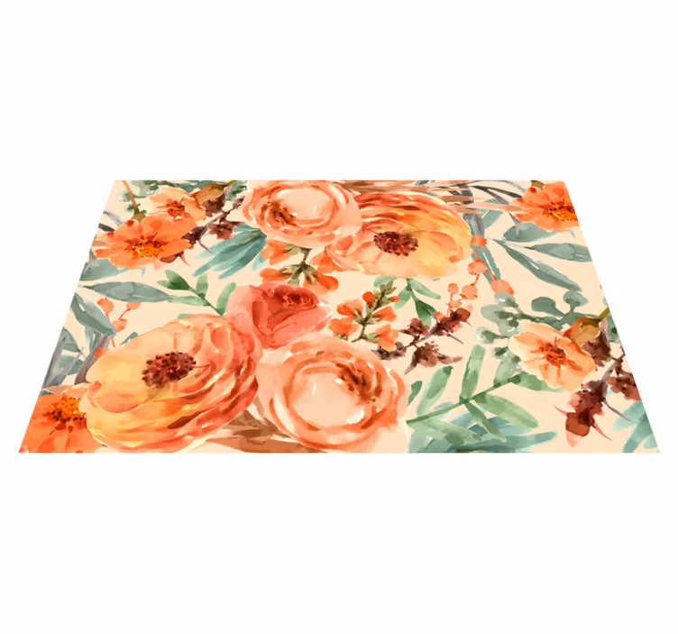 Tapis vinyle fleurs et plantes nature vibrante et vitrine - TenStickers